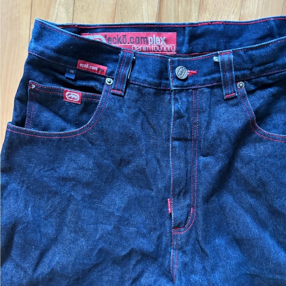 y2k Streetwear Ecko complex Baggy Denim Carpenter Shorts - Picture 3 of 4